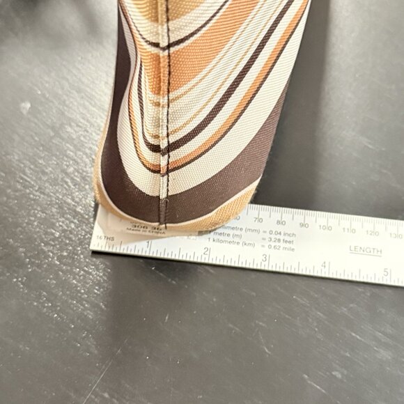 Vintage Kate Spade Striped Autumn Spice Brown Baguette Handbag Purse - Picture 13 of 14